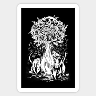 Rats gothic chalice vase roses flowers fetus horror Sticker